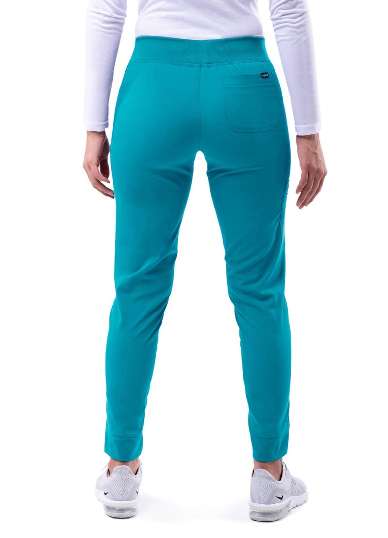 Adar Uniforms, Pro Scrubs for Women - Ultimate Yoga Jogger Scrub Pants - P7104 - Teal Blue - M - Image 2